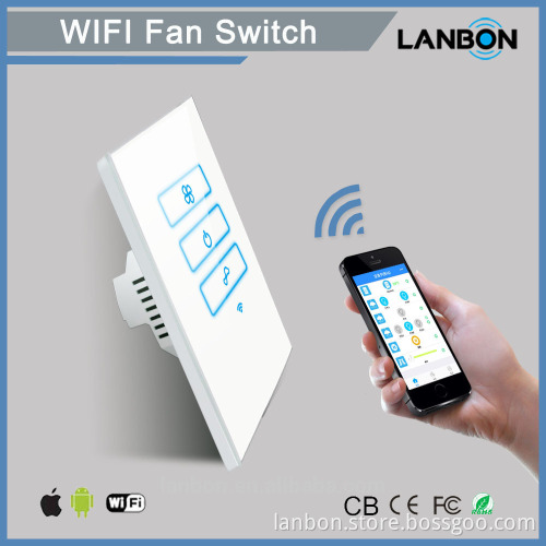Shenzhen wireless home automation complete smart home system touch and remote control smart fan switch